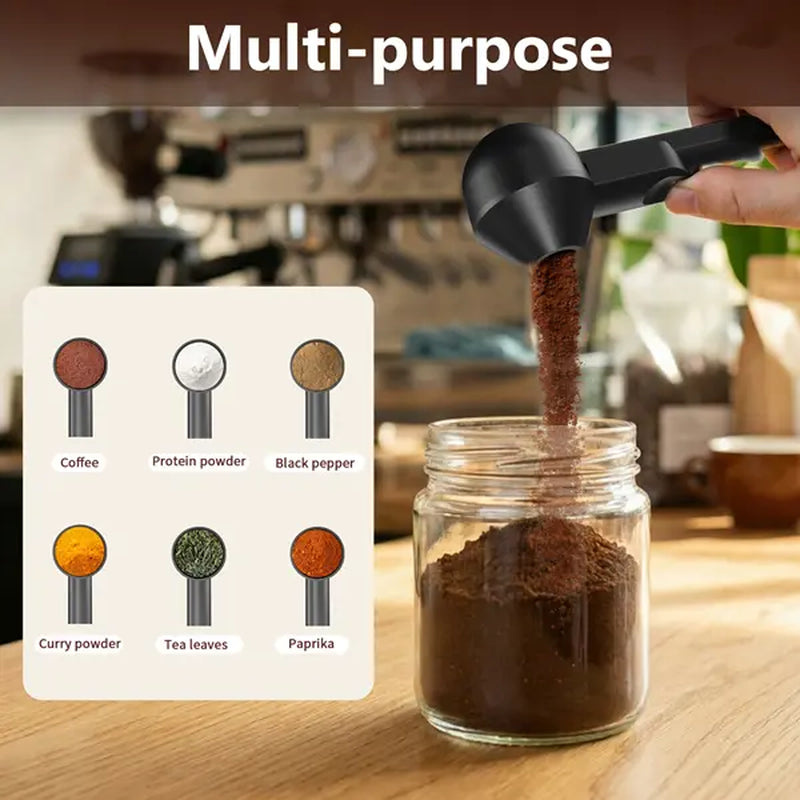 Coffee Scoop with Funnel for Reusable K Cup Refillable Coffee Pods, 2 TBSP Mess-Free Measuring Spoon with Sliding Leveler, Ideal for Ground Coffee, Protein Powder & Tea (1-Pack)