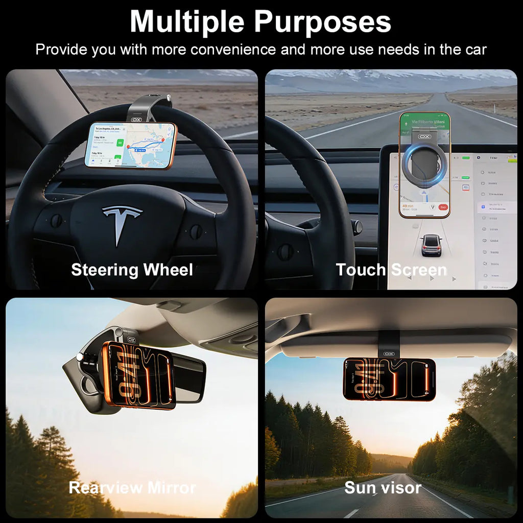 Magnetic Car Phone Mount, Hands Free Cell Phone Holder Clip Car Accessories Fit Iphone 17 16 15 14 13 12 Pro plus Max 95° Adjustable Car Phone Holder for Magsafe Phone Holders
