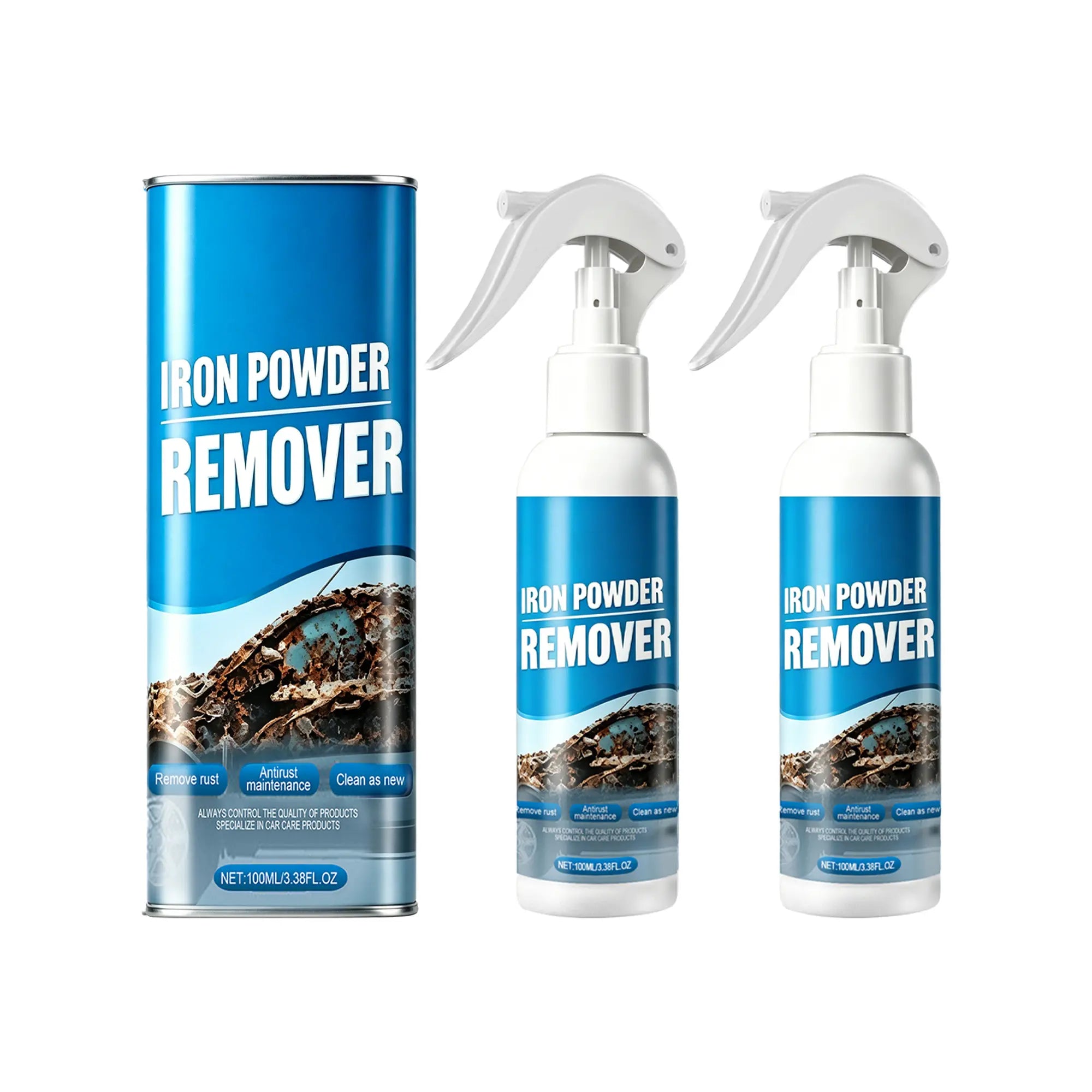 Automotive Rust Remover Spray (120ML) - Fast-Acting Iron & Rust Cleaner for Wheels, Rims, Metal Surfaces - Car Detailing Products, Detailing Products Chemicals - Safe on Most Automotive Finishes, Cars, Motorcycles,Summervibes