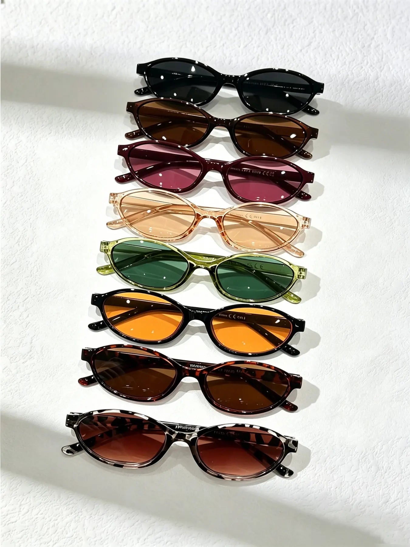 8 Pairs Fashionable Women'S Multicolor Small Frame Tinted Lenses Sunglasses, Modern Minimalist Style, Ideal for Outdoor Activities, Dates, Beach