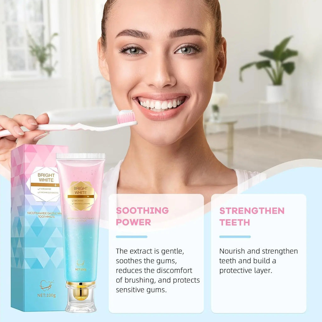 Fluoride Free Toothpaste,Niacinamide Ultra Whitening, Long-Lasting Freshness anti Plaque, Oral Health Management Teeth Whitening Solution