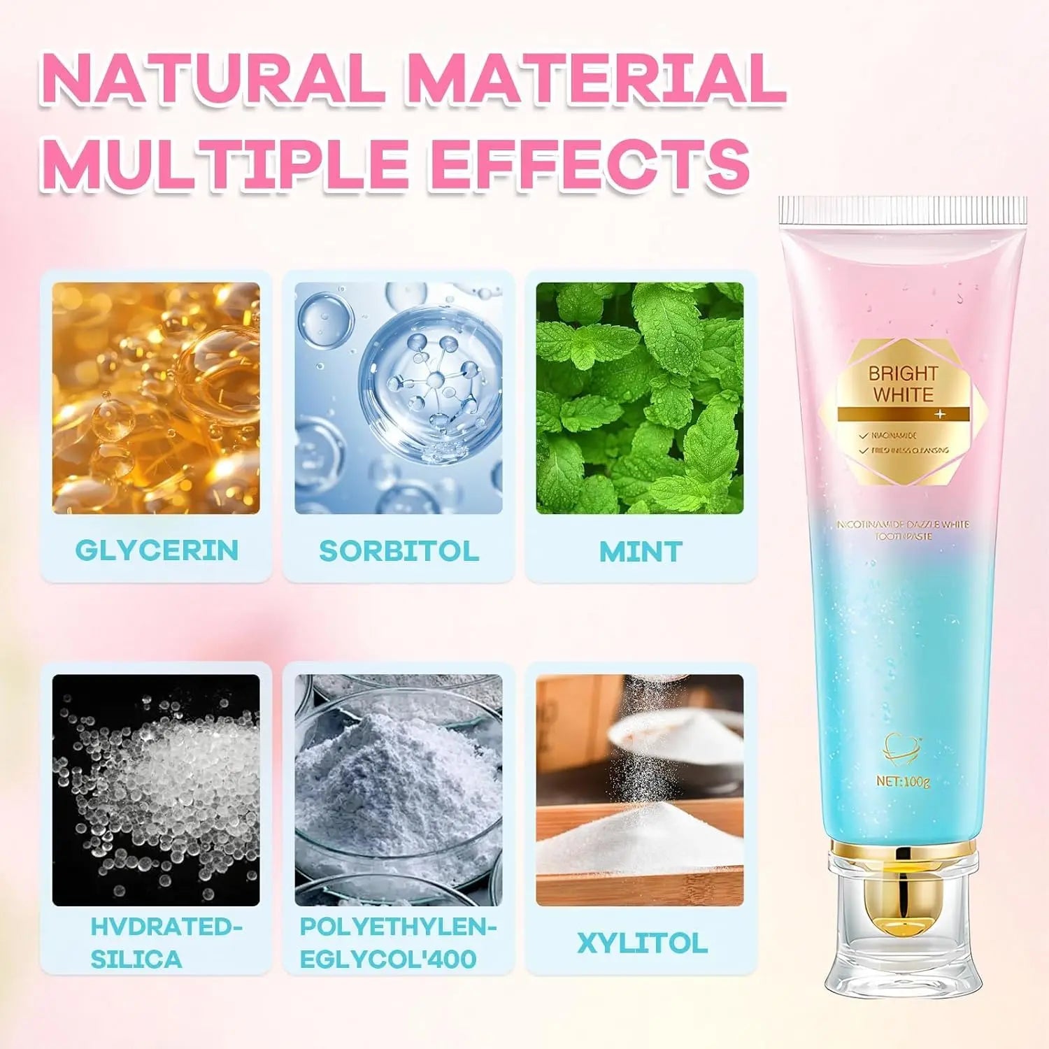 Fluoride Free Toothpaste,Niacinamide Ultra Whitening, Long-Lasting Freshness anti Plaque, Oral Health Management Teeth Whitening Solution