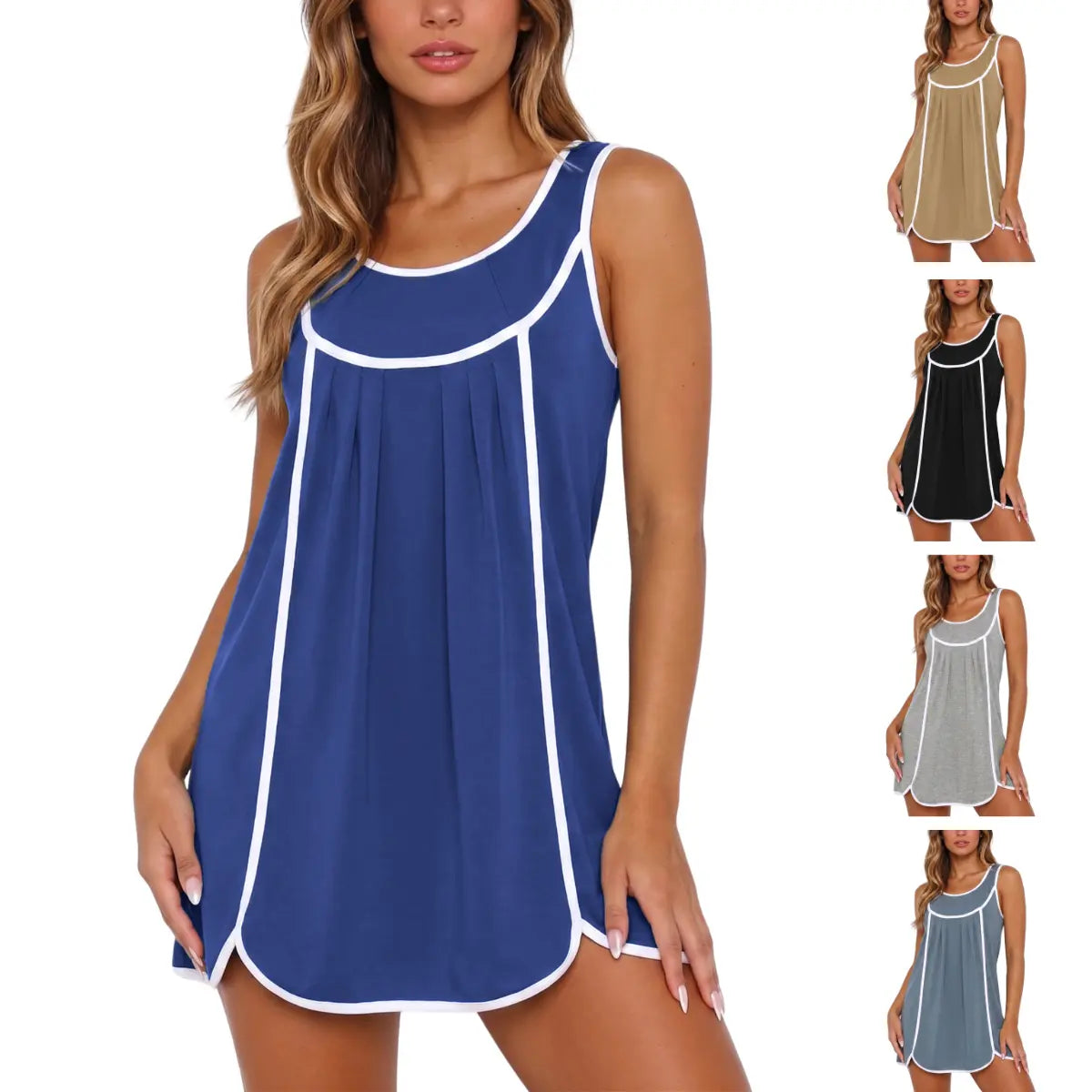 UANEO Womens Summer Athletic Sleeveless Mini Dress Casual Oversized Workout Tennis Dress Sundress Summervibes