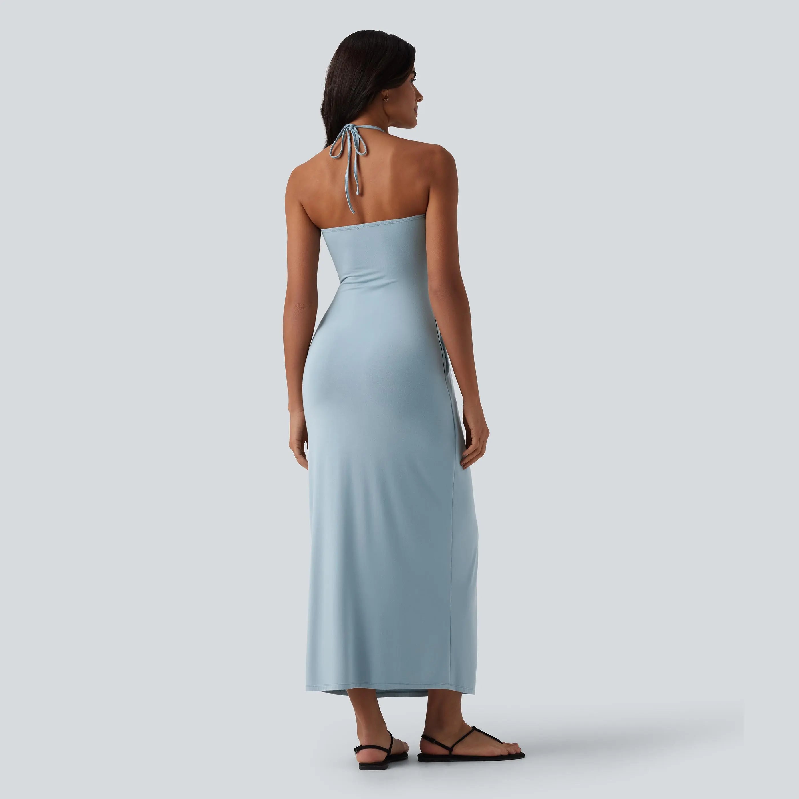 【Creator’S Pick】Halara Halter Tie Back Maxi Dress with Pockets