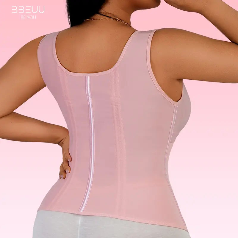 BBEUU Ultra-Comfortable Waist Trainer Vest for Women, Instant Hourglass Curves, Tummy Control Shaper with Adjustable Padded Straps, Double-Layer Chest No Bra Pads, All-Day Wear Workout Shapewear