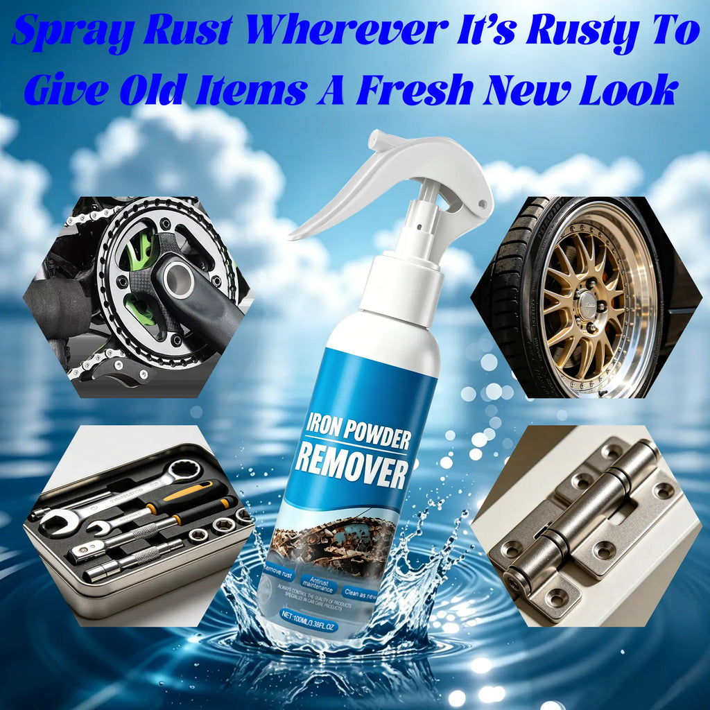 Automotive Rust Remover Spray (120ML) - Fast-Acting Iron & Rust Cleaner for Wheels, Rims, Metal Surfaces - Car Detailing Products, Detailing Products Chemicals - Safe on Most Automotive Finishes, Cars, Motorcycles,Summervibes