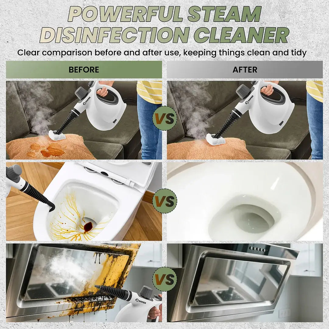 Handheld Steam Cleaner, High-Powered 1050W Multi-Surface Cleaner for Kitchen Bathroom Car Interior, 8-Piece Accessory Kit, Child Lock Safety, Black Friday Deal Cleaning Machines Cleaning Set