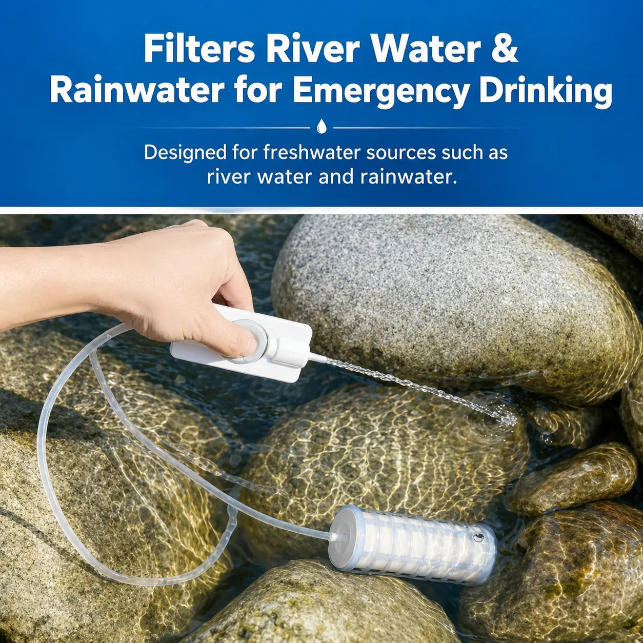 Automatic Water Purification Unit Survival Water Purifier Kit, Portable Water Filter with Ultra-Fine Ceramic Membrane, Helps Reduce Bacteria, Pathogens and Sediment, Not a Traditional Filter Straw Tiktokshopspringglowup