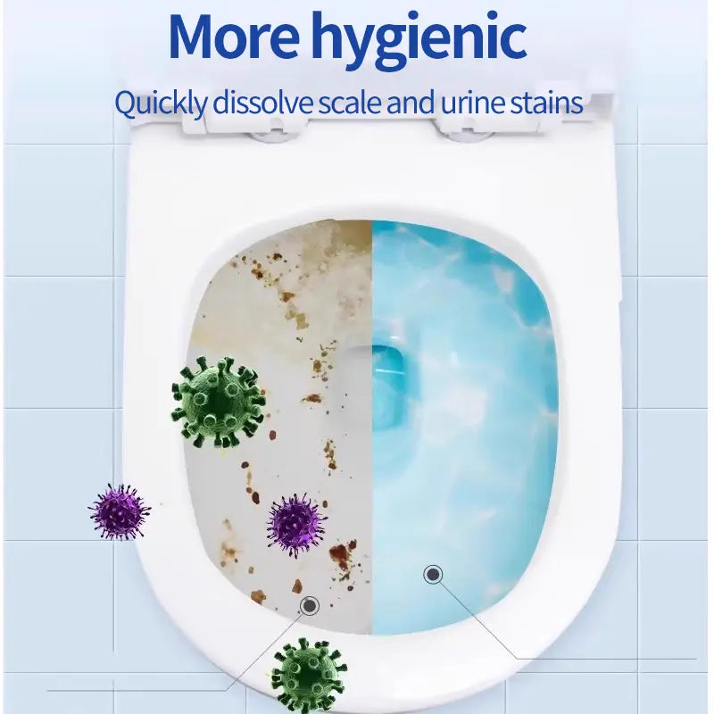 Toilet Deodorizing & Cleaning Tablets — Blue Bubble Deodorizer, Long-Lasting Fragrance & Cleaning Block, Powerful Stain Remover. Suitable for All Types of Toilets; Effectively Eliminates Stains and Odors. Toilet Cleaning Block Set — Pack of 4.