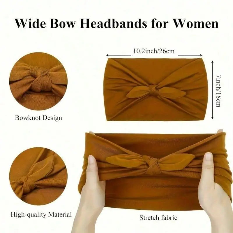 Women'S Unisex 4-Pack Wide Rabbit Ear Elastic Ribbon Headbands Set, Non-Slip Soft Thick African Style Headbands for Sports, Yoga, Gym, Comfortable Wide-Brimmed Hair Accessories, Valentine'S Day/Christmas Gift, Headbands for Women,Summervibes