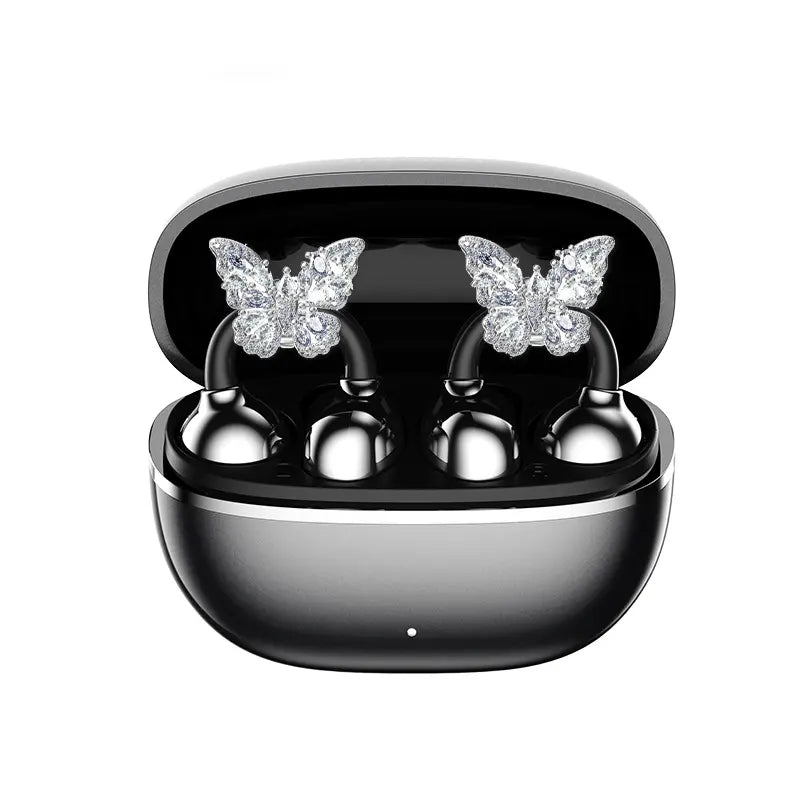 PAXA Earclip C7 Clip-On Design Wireless Earphones, Upgraded Panoramic Sound Headset, Comfortable Wearing & IPX5 Waterproof Sports Earbuds for Work, Fitness