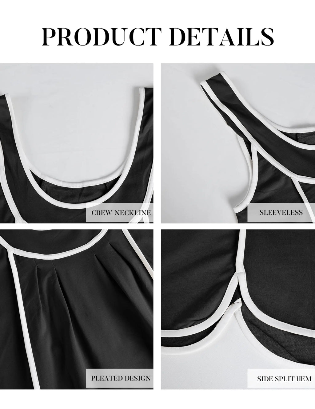 UANEO Womens Summer Athletic Sleeveless Mini Dress Casual Oversized Workout Tennis Dress Sundress Summervibes