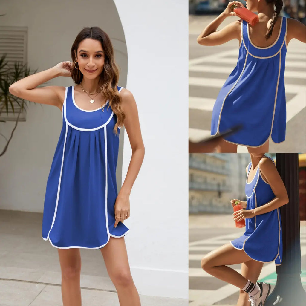 UANEO Womens Summer Athletic Sleeveless Mini Dress Casual Oversized Workout Tennis Dress Sundress Summervibes