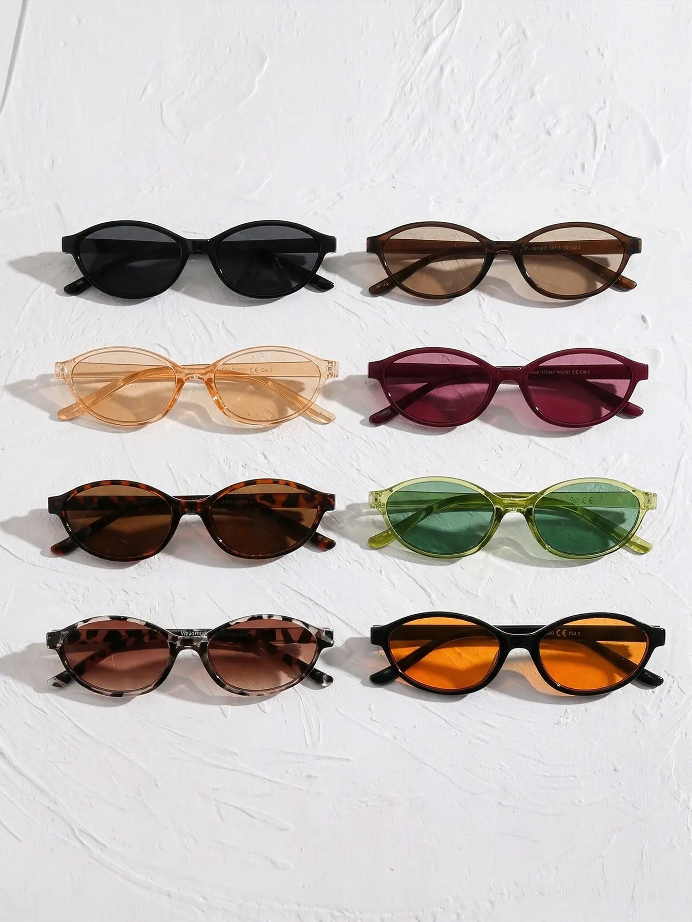 8 Pairs Fashionable Women'S Multicolor Small Frame Tinted Lenses Sunglasses, Modern Minimalist Style, Ideal for Outdoor Activities, Dates, Beach
