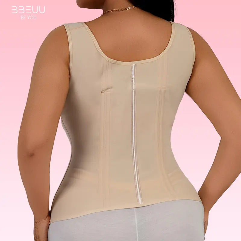 BBEUU Ultra-Comfortable Waist Trainer Vest for Women, Instant Hourglass Curves, Tummy Control Shaper with Adjustable Padded Straps, Double-Layer Chest No Bra Pads, All-Day Wear Workout Shapewear