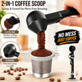 Coffee Scoop with Funnel for Reusable K Cup Refillable Coffee Pods, 2 TBSP Mess-Free Measuring Spoon with Sliding Leveler, Ideal for Ground Coffee, Protein Powder & Tea (1-Pack)