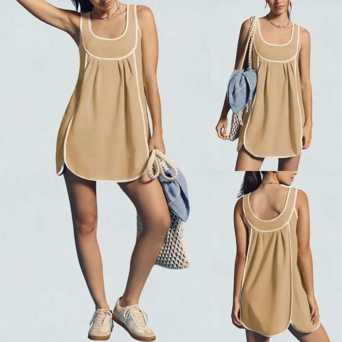 UANEO Womens Summer Athletic Sleeveless Mini Dress Casual Oversized Workout Tennis Dress Sundress Summervibes