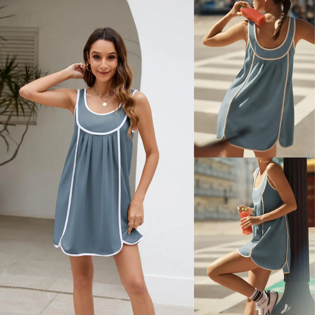 UANEO Womens Summer Athletic Sleeveless Mini Dress Casual Oversized Workout Tennis Dress Sundress Summervibes