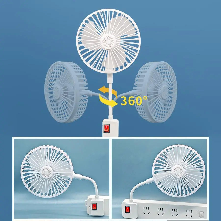 【Summervibes】Portable Home Bedroom Fan with Space for Aromatherapy Tablets, 360-Degree Rotation, Flexible Gooseneck Plug, Energy-Saving Desktop Fan, Suitable for Kitchen, Bathroom, Dormitory, and Office — the Perfect Gift for Summer.