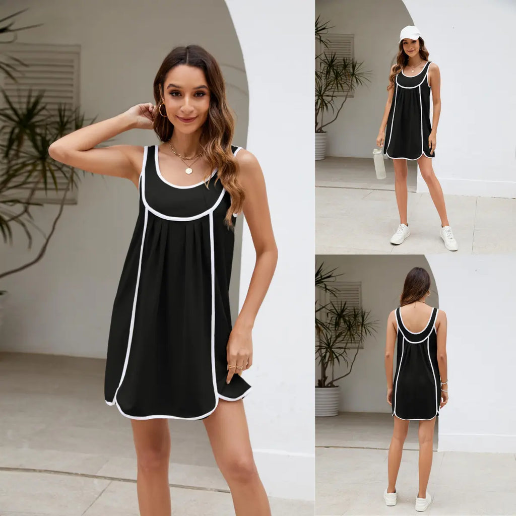 UANEO Womens Summer Athletic Sleeveless Mini Dress Casual Oversized Workout Tennis Dress Sundress Summervibes