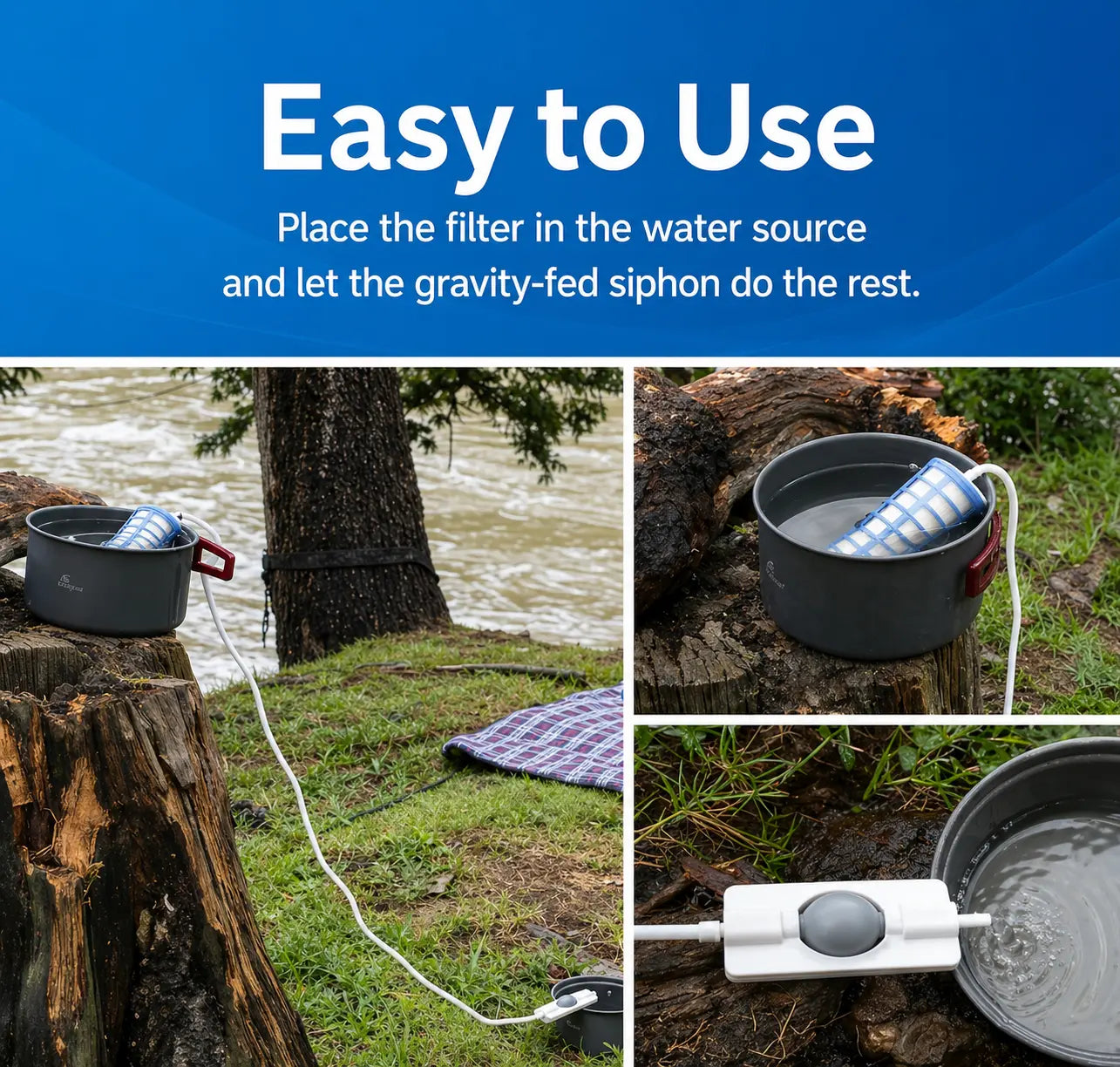 Automatic Water Purification Unit Survival Water Purifier Kit, Portable Water Filter with Ultra-Fine Ceramic Membrane, Helps Reduce Bacteria, Pathogens and Sediment, Not a Traditional Filter Straw Tiktokshopspringglowup