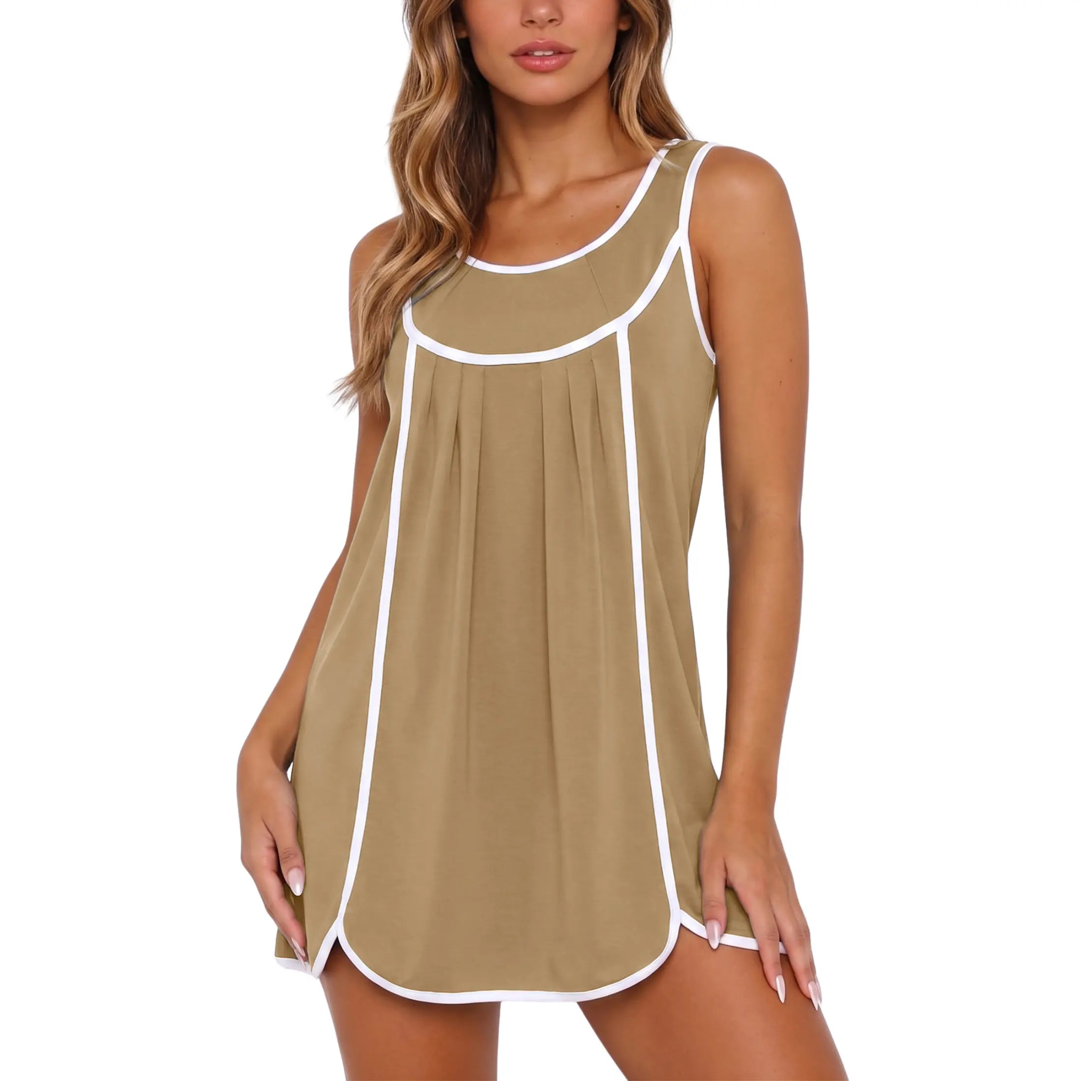 UANEO Womens Summer Athletic Sleeveless Mini Dress Casual Oversized Workout Tennis Dress Sundress Summervibes