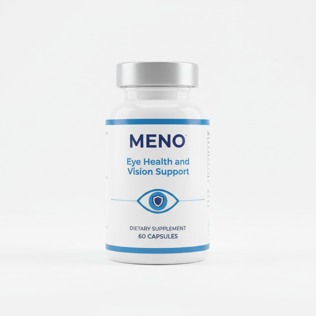 MENO Eye Health and Vision Support Capsules supplement bottle